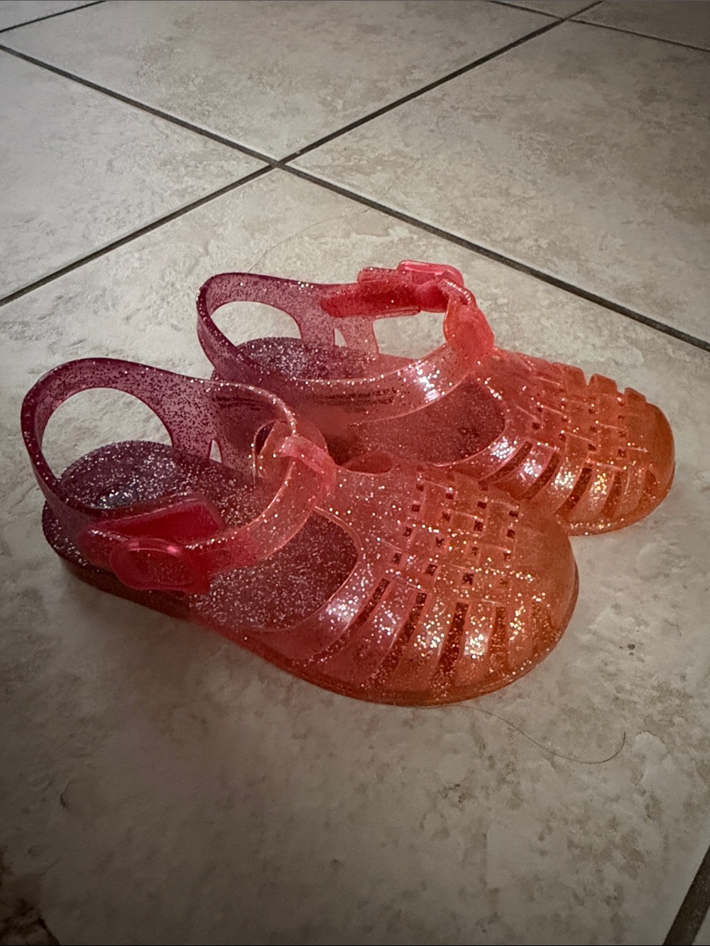 Cat & Jack Glitter Ombre Jelly Sandals - Pink to Orange